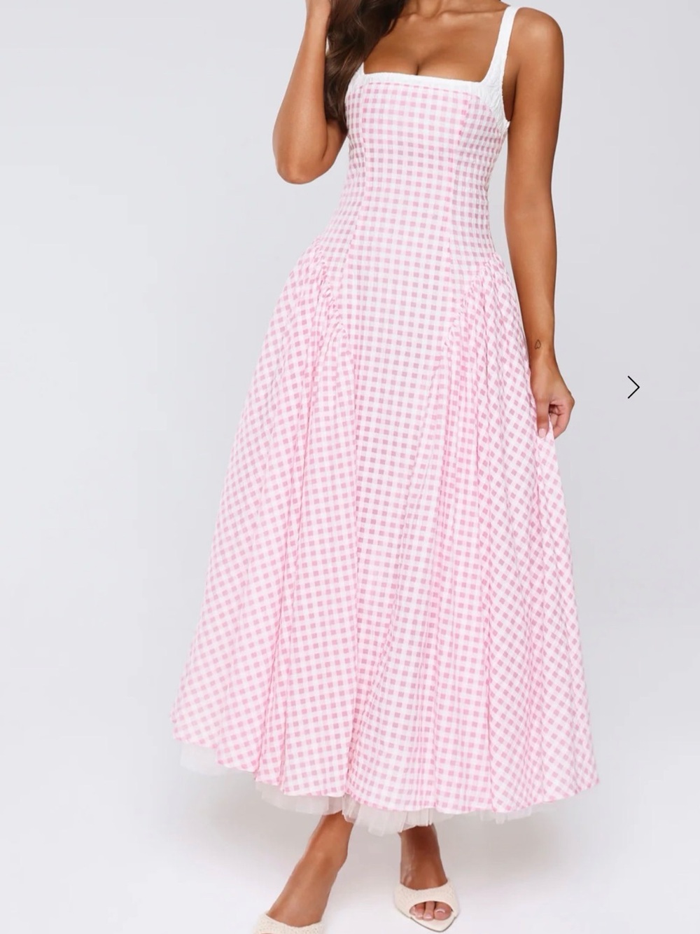 Hello Molly Pink Gingham Maxi Dress